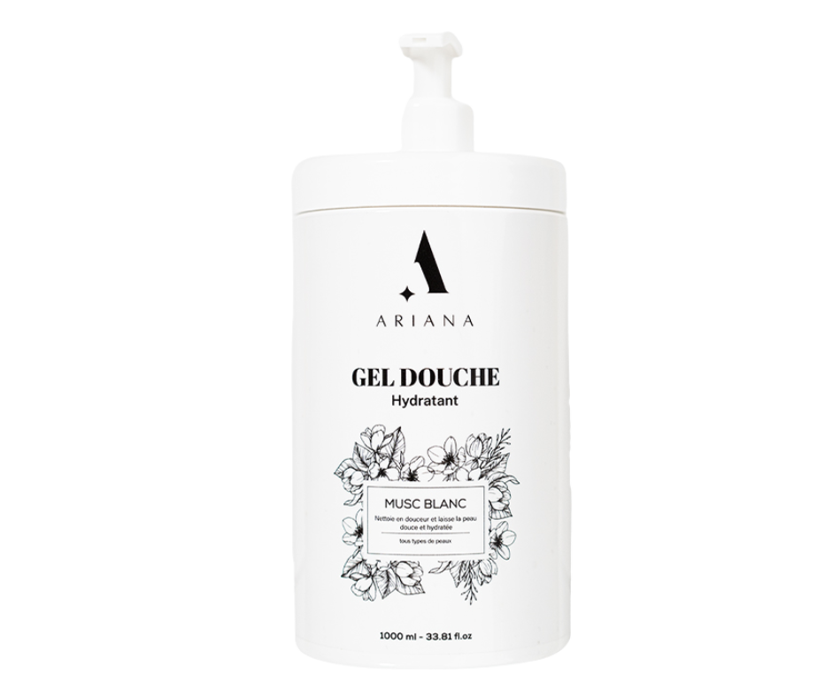 Gel Douche Hydratant Musc Blanc (1000 ml) – Douceur, Apaisant & Format Familial