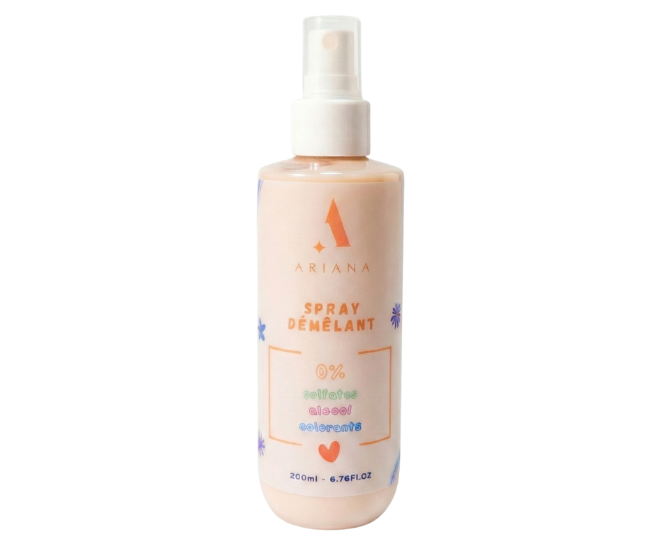 Spray Démêlant Enfant Sans Rinçage (200 ml) – 0% Sulfates, Alcool, Colorants