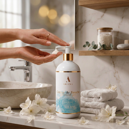 Crème de Douche Douceur de Soie – Parfum Musc Blanc Envoûtant (500 ml)