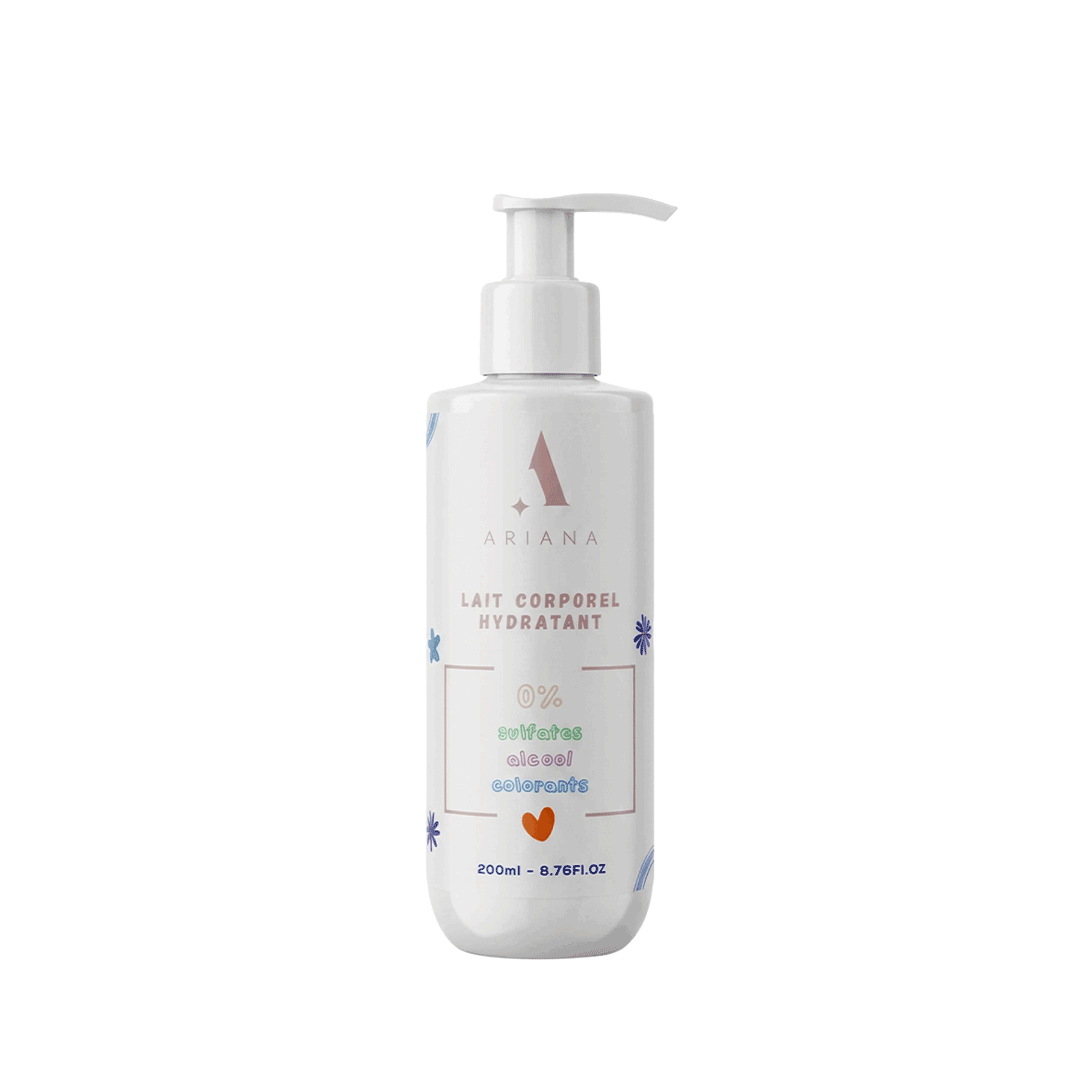 Lait Corporel Hydratant 0% (200 ml) – Sans Sulfates, Alcool ni Colorants | Soin Douceur Peaux Sensibles