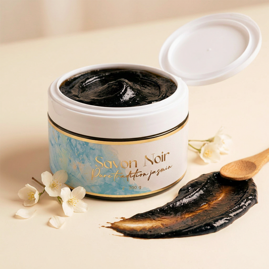 Savon Noir Marocain Pure Tradition – Parfum Jasmin (250g) | Exfoliant Naturel