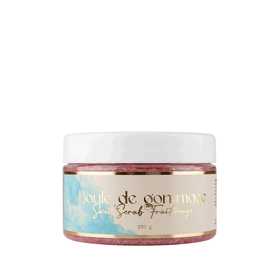 Boule de Gommage "Sweet Scrub" Fruits Rouges (250g) | Exfoliation Vitaminée & Teint Éclatant