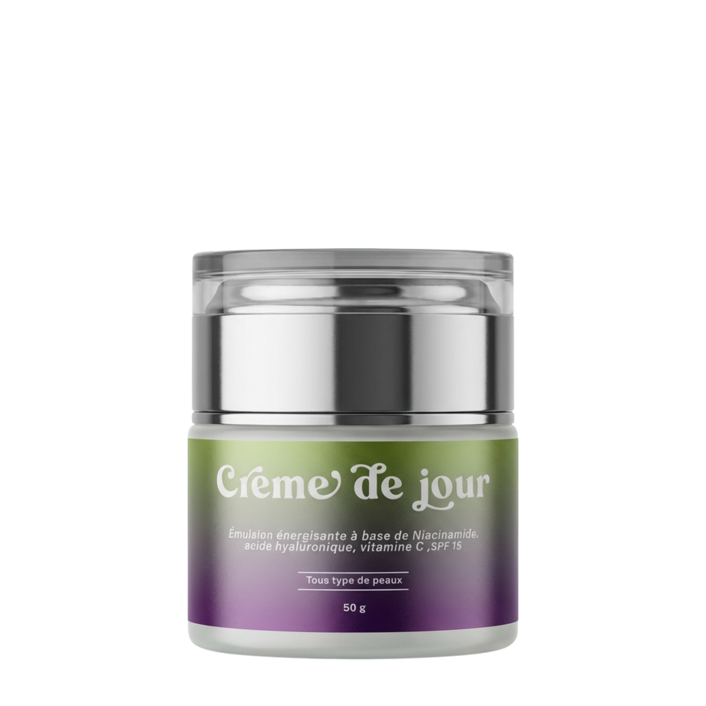 Crème de Jour Émulsion Énergisante SPF 15 – Vitamine C, Niacinamide & Acide Hyaluronique (50g)