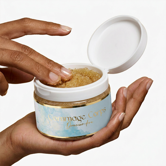 Gommage Corps Douceur Doré – Parfum Miel (250g) | Exfoliation Douce & Peau Satinée