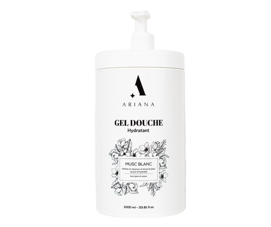 Gel Douche Hydratant Musc Blanc (1000 ml) – Douceur, Apaisant & Format Familial