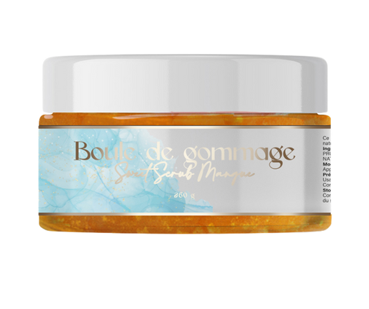 Boule de Gommage (Sweet Scrub) – Parfum Musc Blanc (250g) | Exfoliant Corporel Doux & Poudré