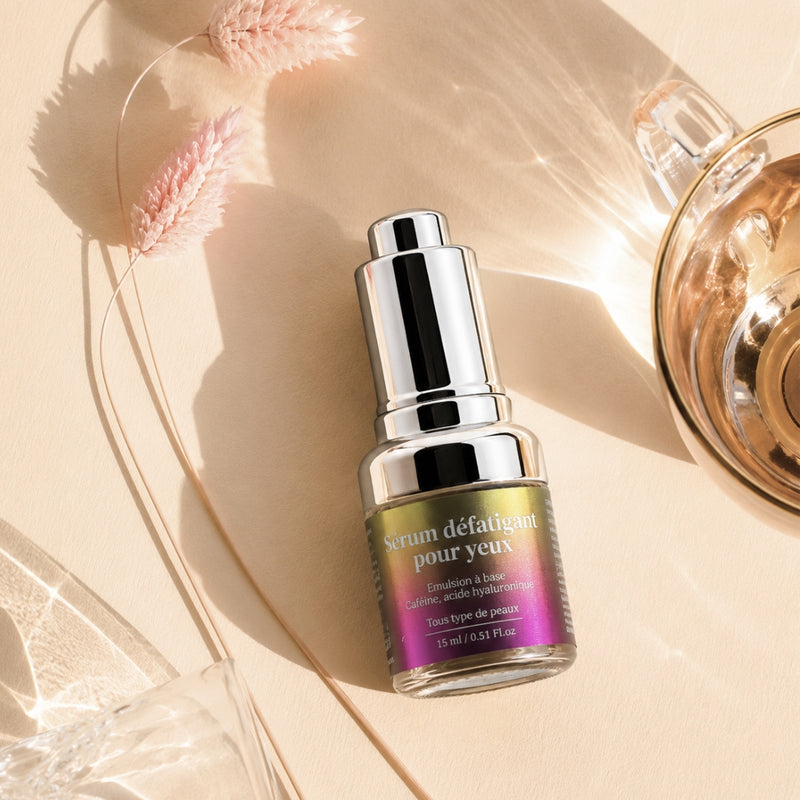 Sérum Défatiguant Contour des Yeux – Caféine, Acide Hyaluronique & Anti-Poches (15ml)