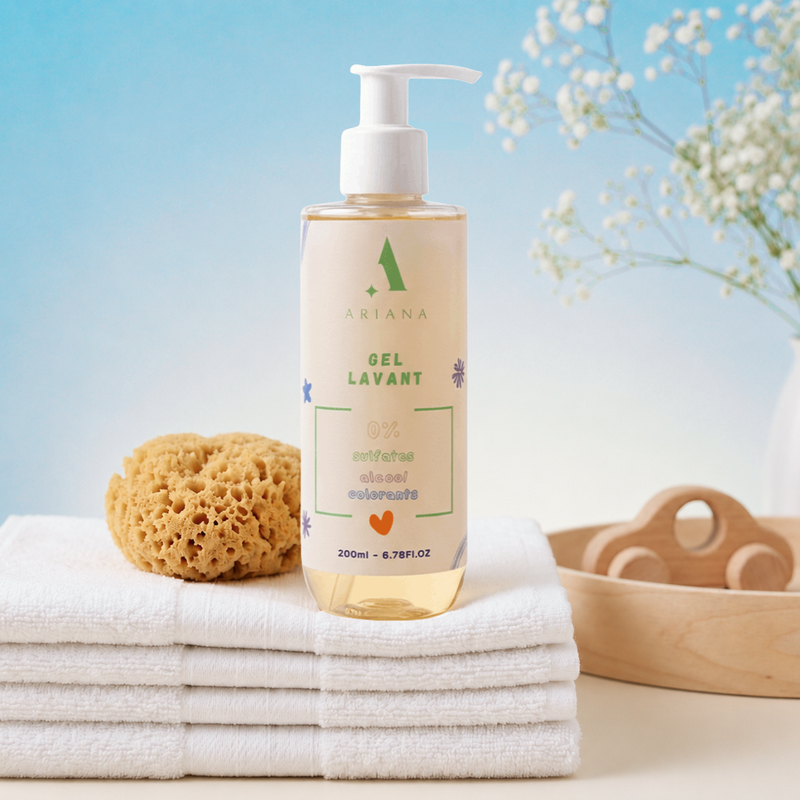 Gel Lavant Doux Bébé (200 ml) – Corps & Cheveux, Sans Larmes, 0% Sulfates, Alcool, Colorants