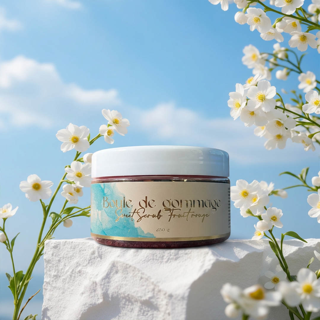 Boule de Gommage "Sweet Scrub" Fruits Rouges (250g) | Exfoliation Vitaminée & Teint Éclatant