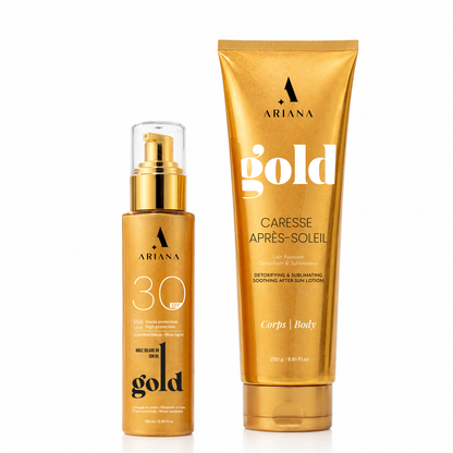 Pack Duo Été – Huile Solaire SPF 30 + Lait Après-Soleil Détoxifiant | Bronzage Sécurisé & Soin Apaisant