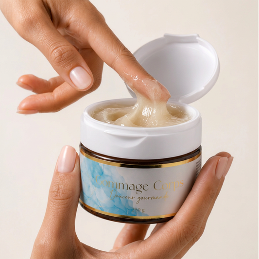 Gommage Corps Douceur Doré – Parfum Miel (250g) | Exfoliation Douce & Peau Satinée