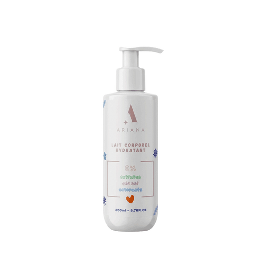 Lait Corporel Hydratant 0% (200 ml) – Sans Sulfates, Alcool ni Colorants | Soin Douceur Peaux Sensibles