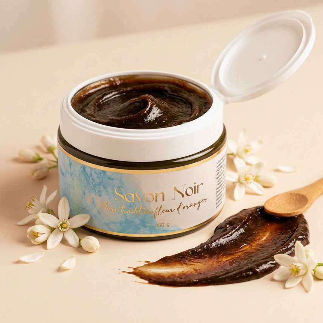 Savon Noir Marocain Pure Tradition – Fleur d'Oranger (250g) | Relaxant & Adoucissant