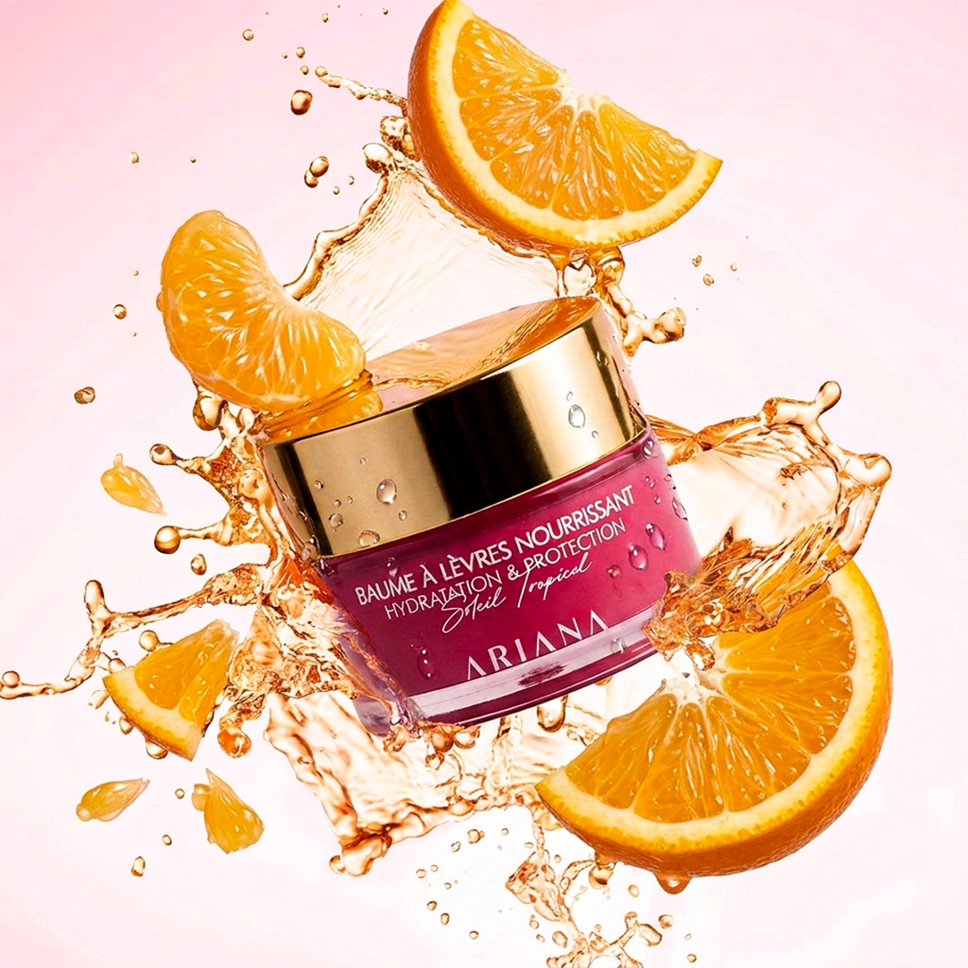 Baume à Lèvres Ariana – Soleil Tropical "Orange" (Hydratation & Protection)