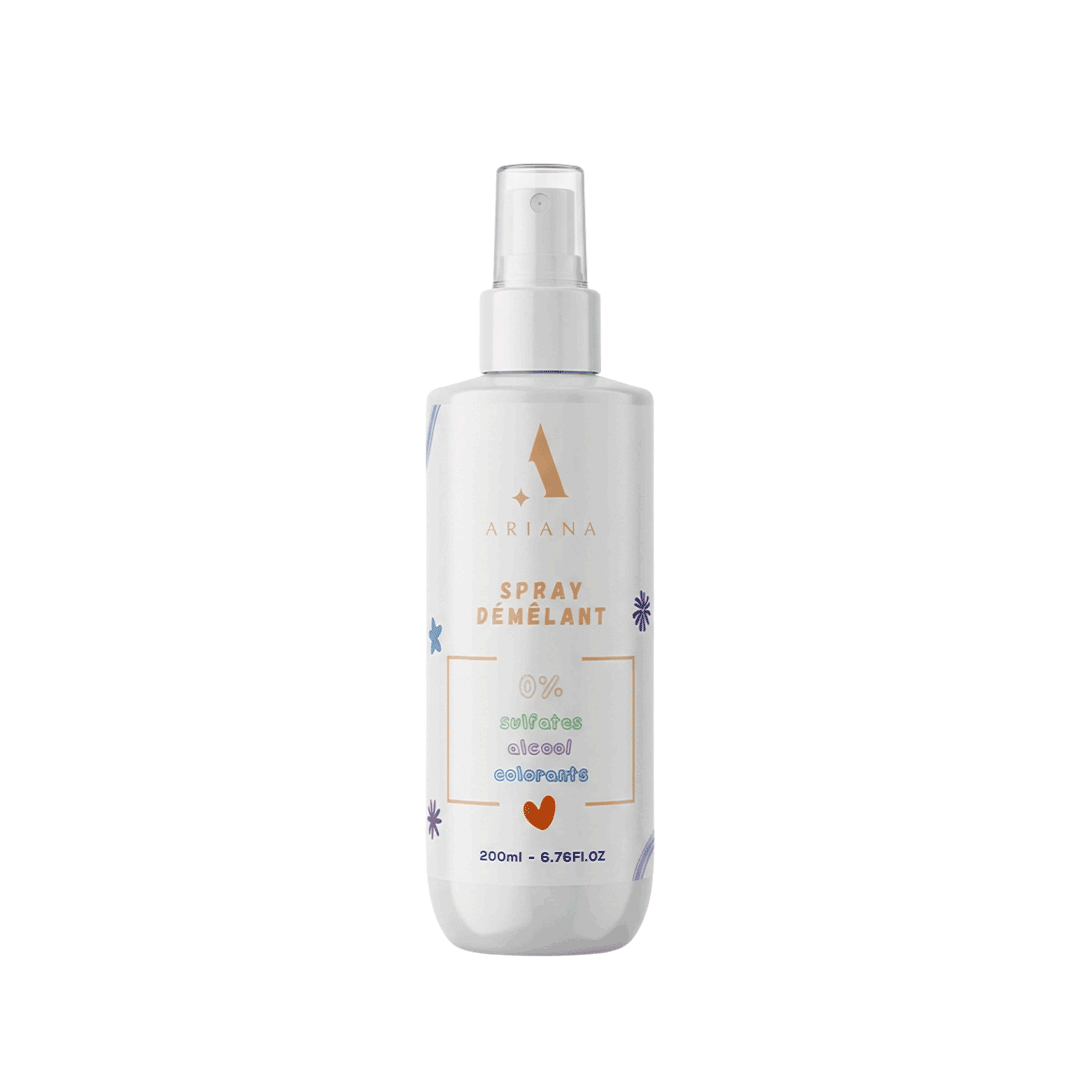 Spray Démêlant Enfant Sans Rinçage (200 ml) – 0% Sulfates, Alcool, Colorants