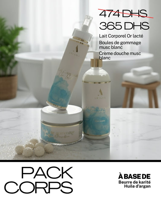 Pack Trio Corps "Douceur Musc Blanc" | Crème de Douche, Gommage & Lait Corporel