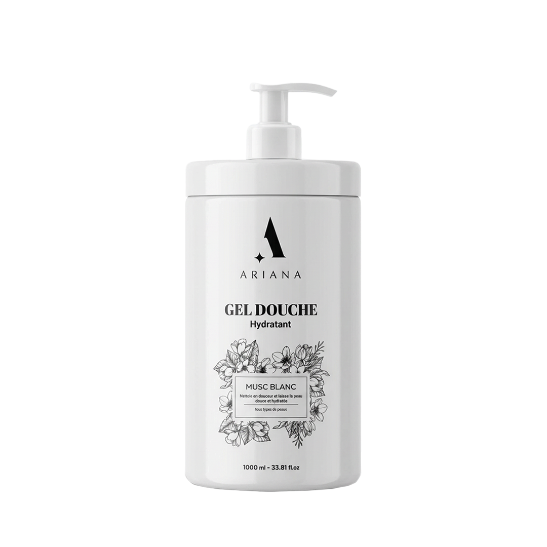 Crème douche hydratant Musc Blanc (1000 ml) – Douceur, Apaisant & Format Familial