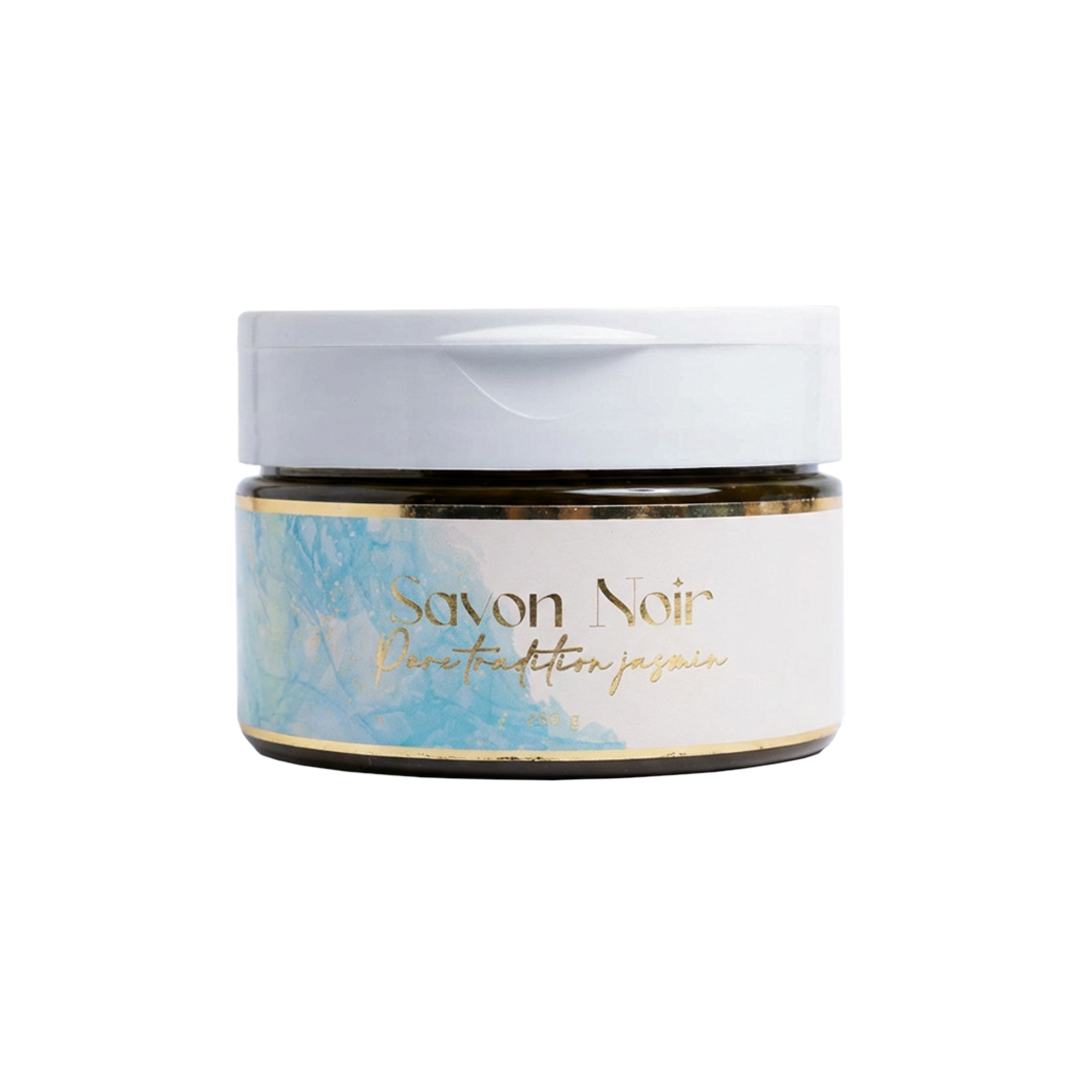 Savon Noir Marocain Pure Tradition – Parfum Jasmin (250g) | Exfoliant Naturel